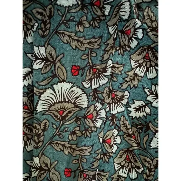 Band of the Free Elise Teal Floral Boho High Waist Wide Leg Pants Size XS NEW - Picture 5 of 11